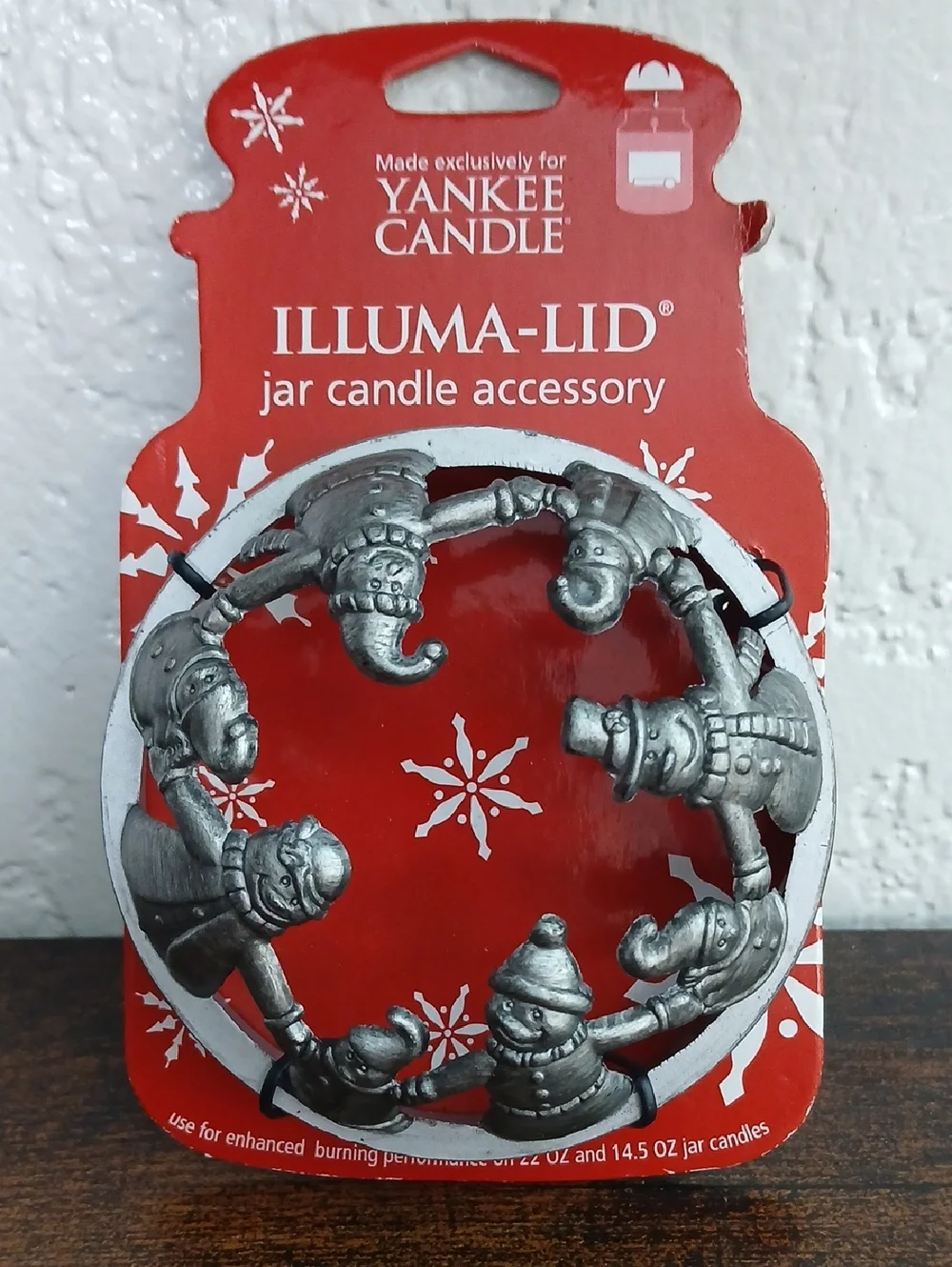 NWT Yankee Candle Silver Snowman Illuma-Lid Jar Ring Christmas